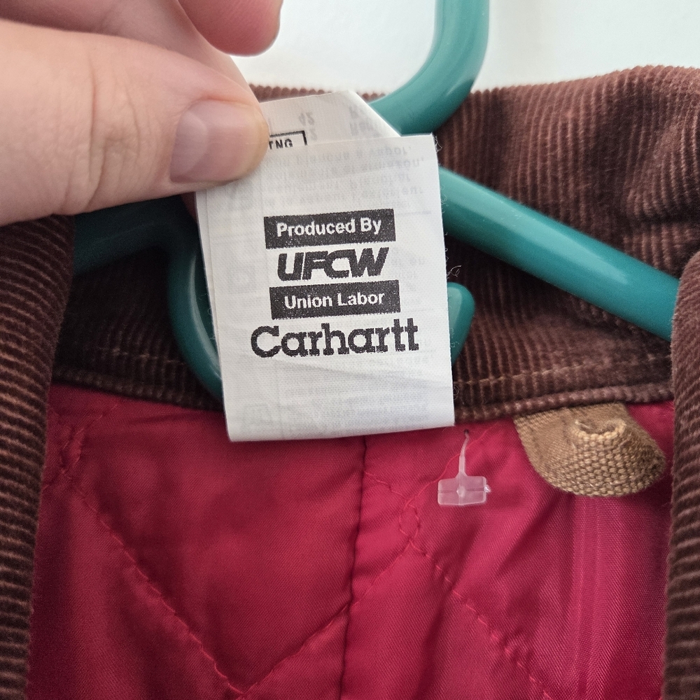 Vintage Made In USA Carhartt Men X01 Washed Duck Insulated Coverall Quilted Barn - Picture 5 of 16